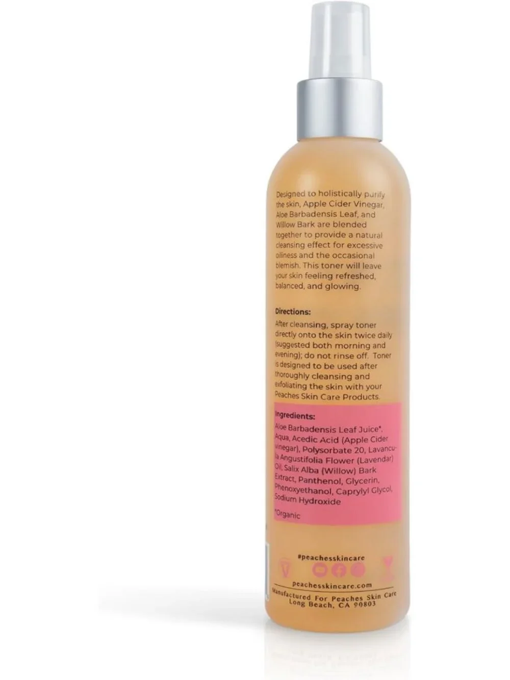 Vegan Apple Cider Vinegar Face Toner with Citrus Extracts - 8 oz Exfoliating